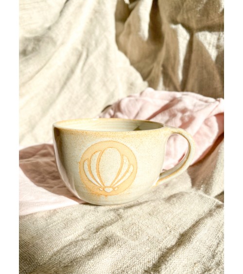 Handmade seashell ceramic mug