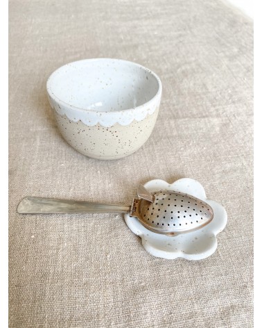 Ceramic flower teabag Dish table Art