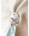 Handmade ceramic white speckled hook