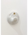 Handmade ceramic white speckled hook