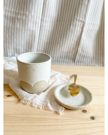 Handmade ceramic scalloped mug
