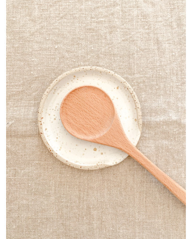 white speckled ceramic spoon rest