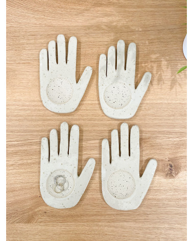 Handmade stoneware trinket hand Natura Collection