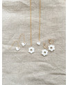 Collier fleur en porcelaine Gold Filled fait main