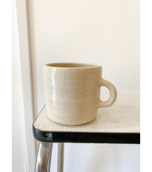 Artisanal ceramic stoneware mug with handle