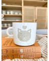 Handmade artisanal ceramic cat mug