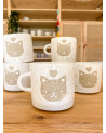 Handmade artisanal ceramic cat mug