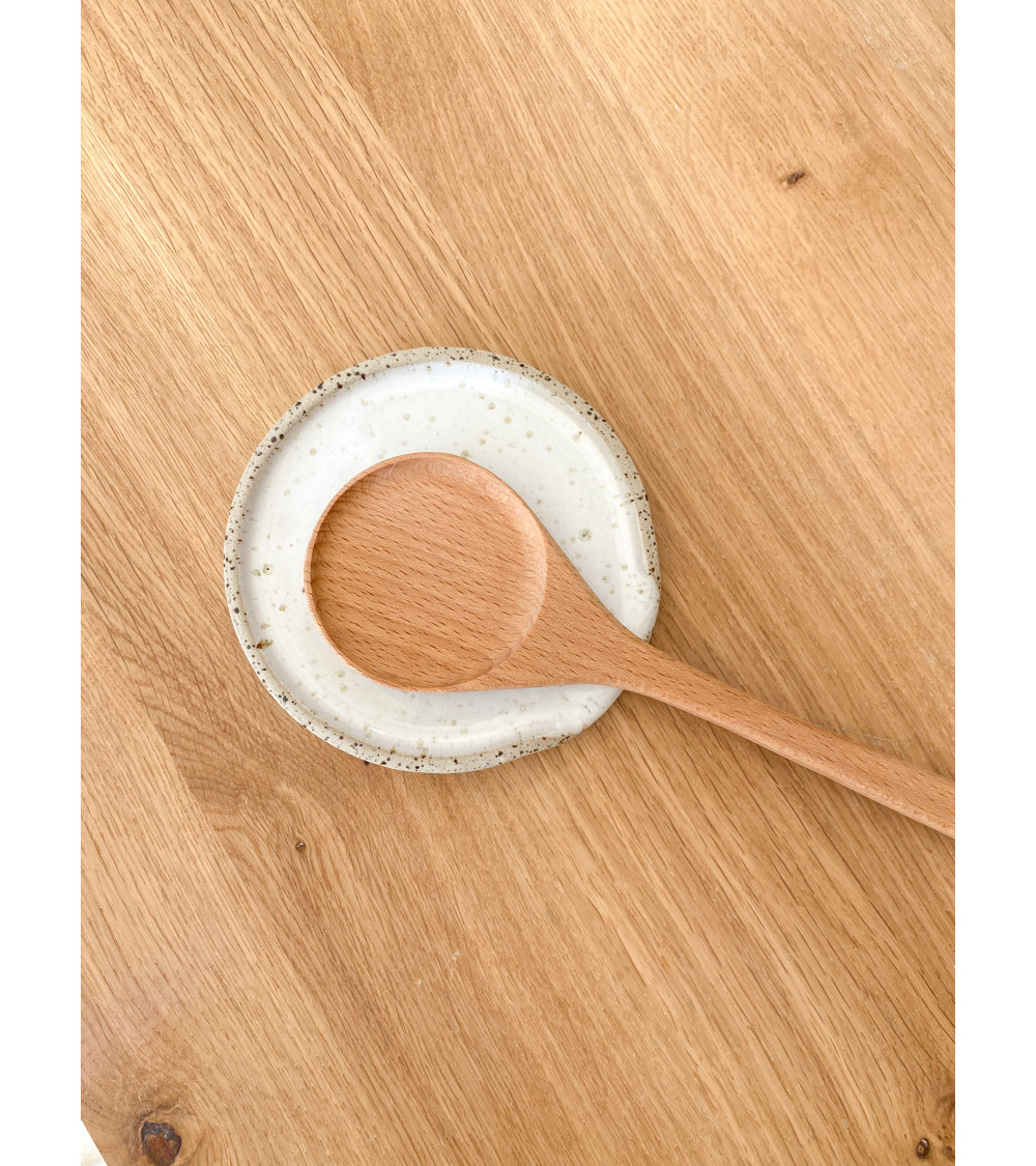 GDCZ Repose-cuillère en céramique pour cuisinière – Grand porte-cuillère de  12,7 cm pour comptoir de cuisine, repose-cuillère à café blanc