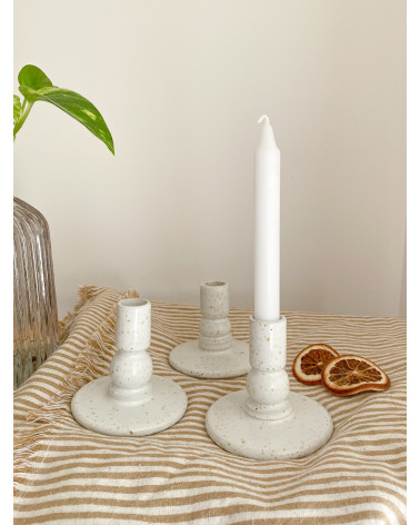 Handmade artisanal ceramic candle holder