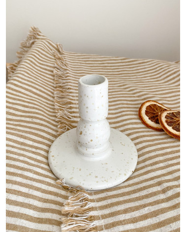 Handmade artisanal ceramic candle holder