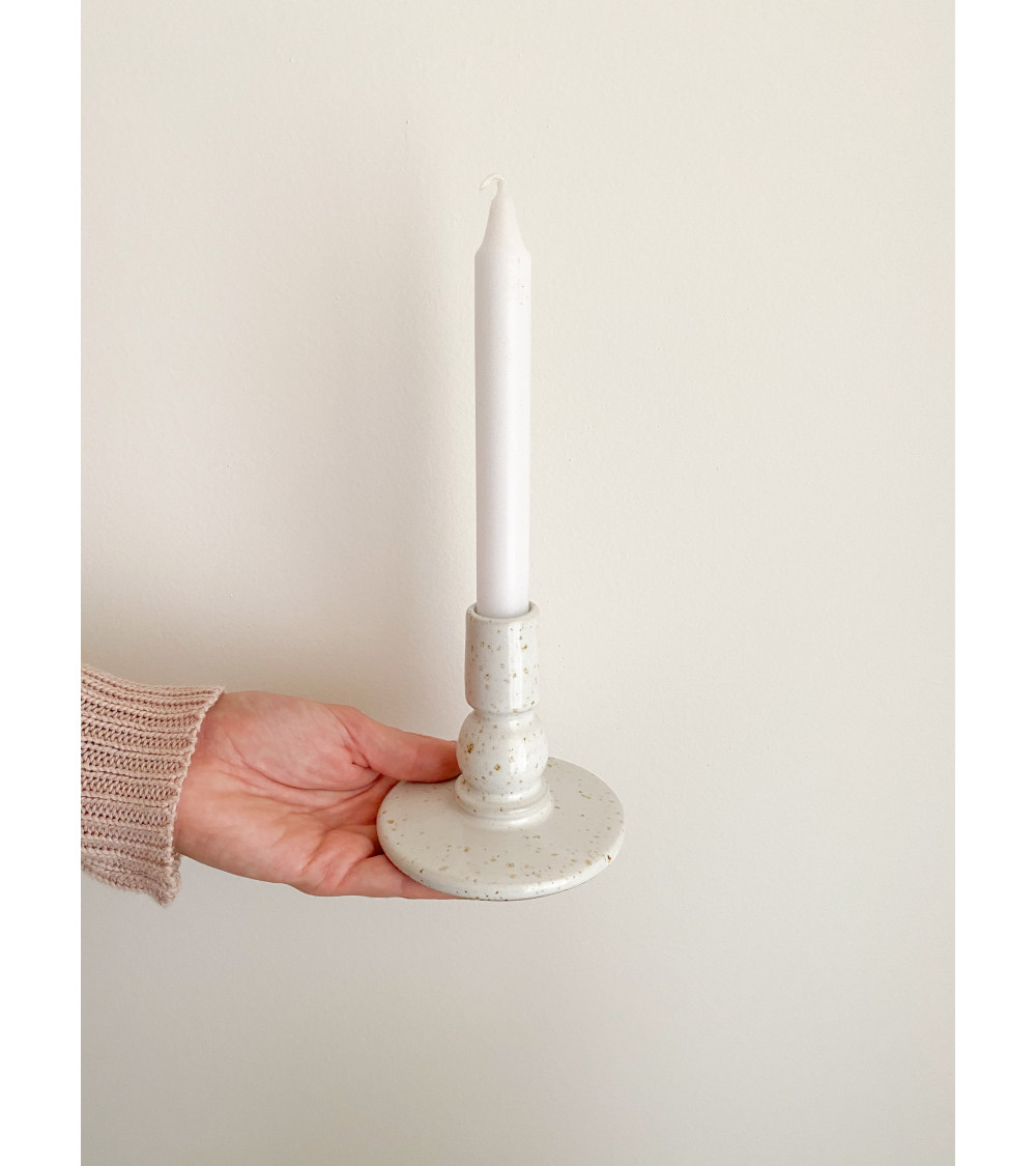 Handmade artisanal ceramic candle holder