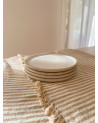 Handmade ceramic white pastry plate