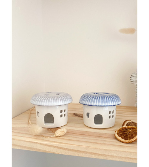 Handmade artisanal porcelain tealight house