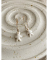 Handmade porcelain bear earrings in Gold Filled