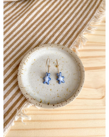 Boucles d'oreilles ourson en porcelaine Gold Filled fait main