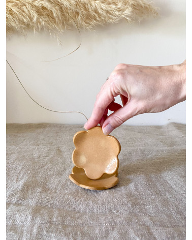 Ceramic flower teabag Dish table Art