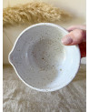 Handmade ceramic beige speckled matcha bowl
