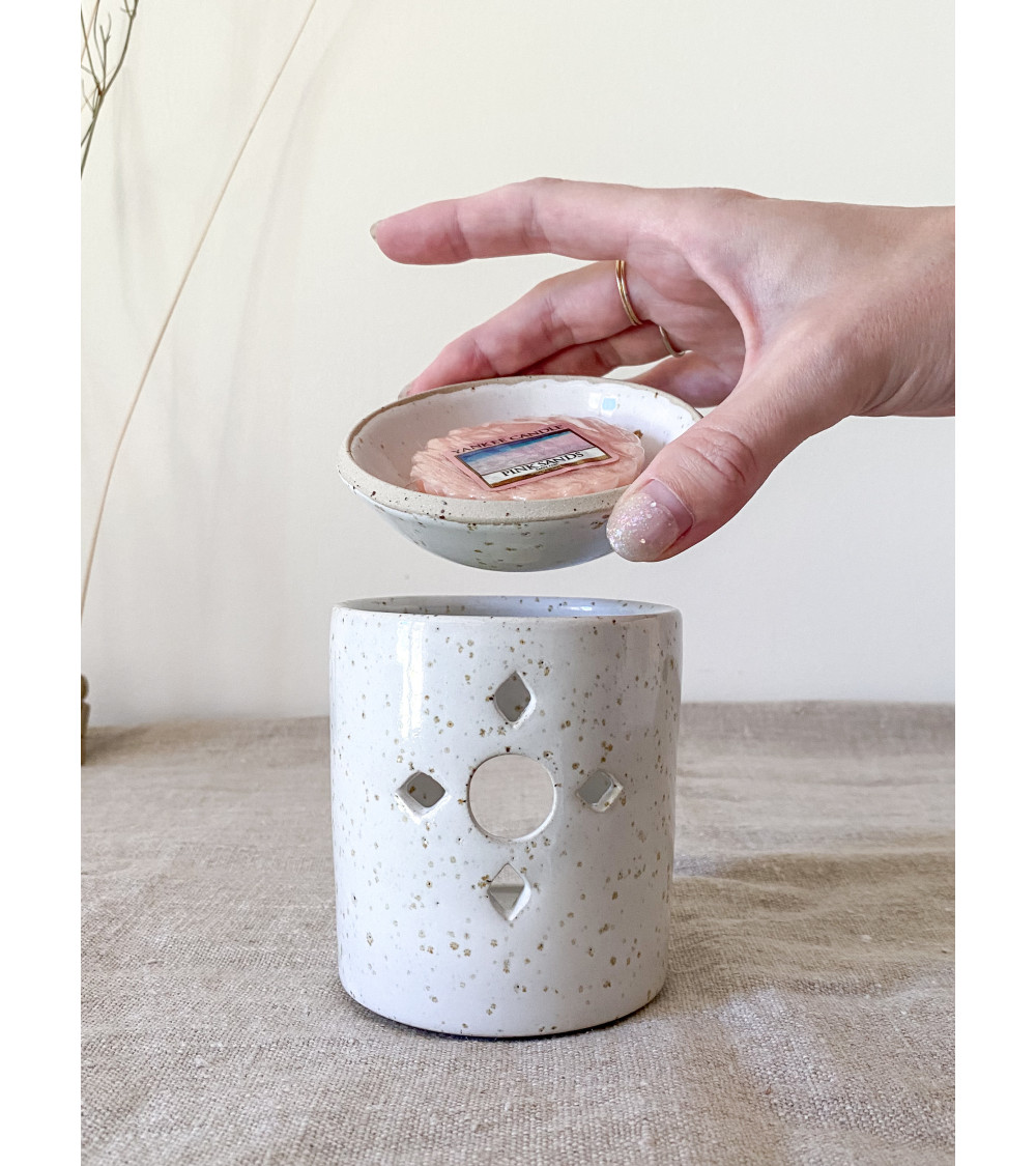 Handmade artisanal ceramic wax or oil burner