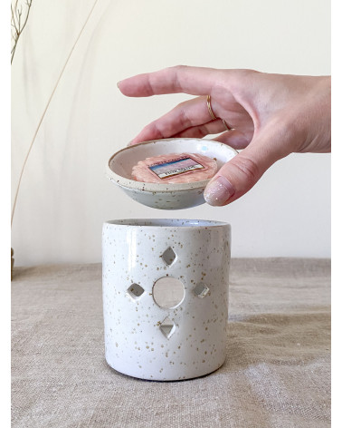 Handmade artisanal ceramic wax or oil burner