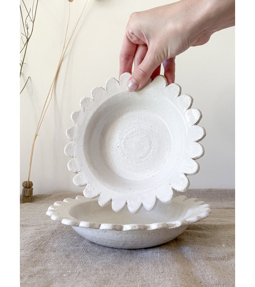 Handmade ceramic flower dish