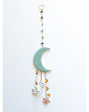 Ceramic moon crystal rainbow Suncatcher