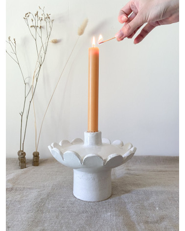 Handmade artisanal ceramic candle holder