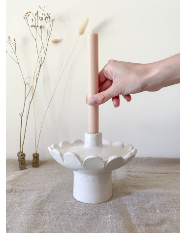 Handmade artisanal ceramic candle holder