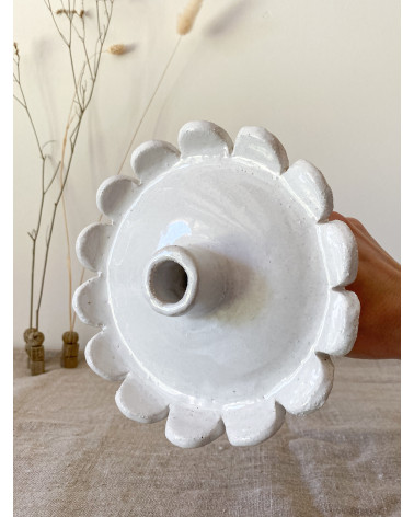 Handmade artisanal ceramic candle holder