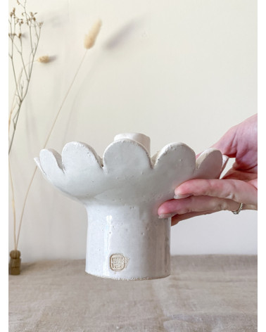 Handmade artisanal ceramic candle holder