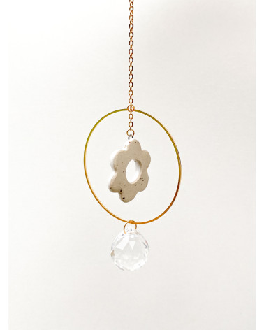 Ceramicflower crystal rainbow Suncatcher