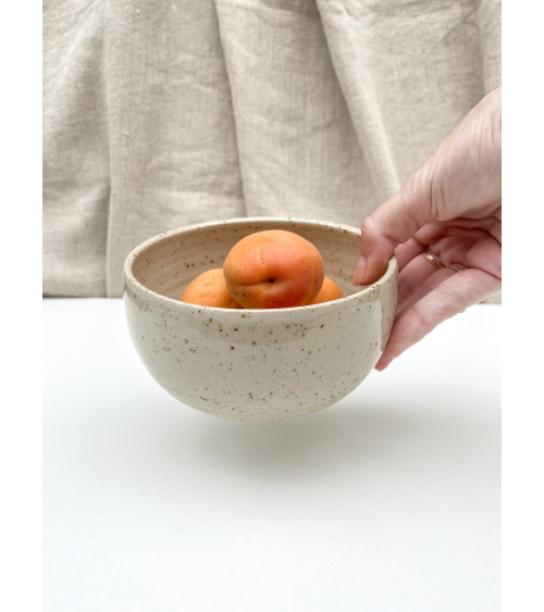 Handmade stoneware strainer bowl Natura Collection