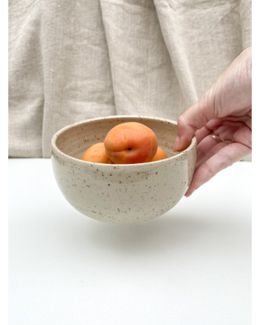 Handmade stoneware strainer bowl Natura Collection