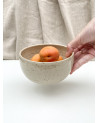 Handmade stoneware strainer bowl Natura Collection