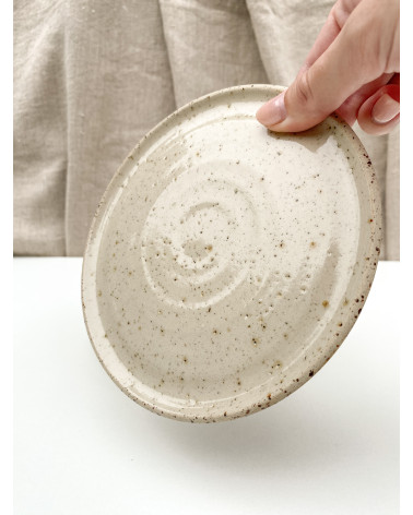 Handmade stoneware desert plate Natura Collection