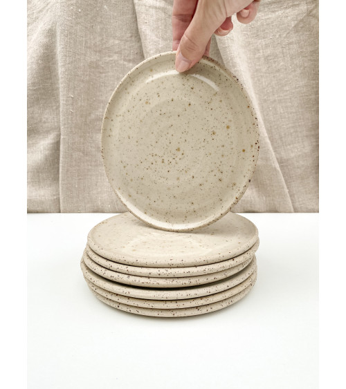 Handmade stoneware desert plate Natura Collection