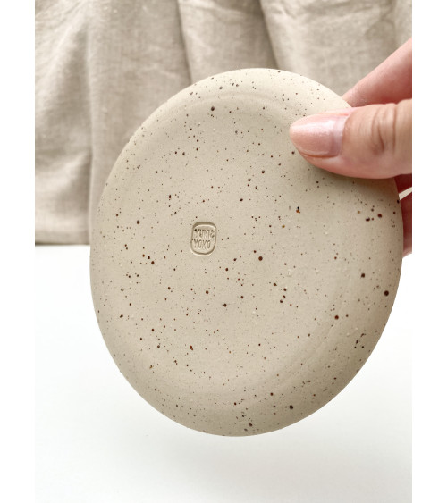 Handmade stoneware cookie plate Natura Collection