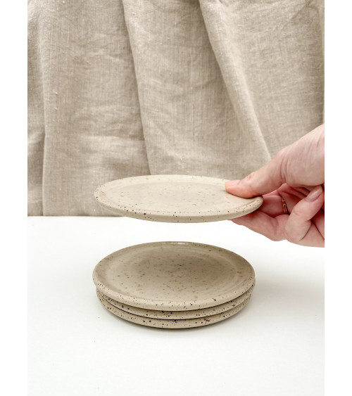 Handmade stoneware cookie plate Natura Collection