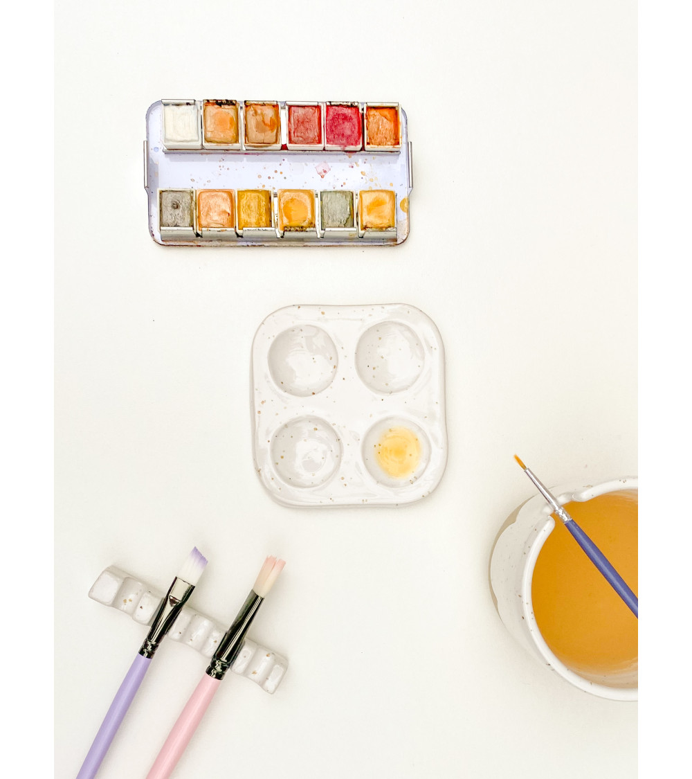 Ceramic watercolor palette for painting