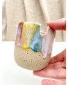 Ceramic paint brush cup and holder for painting