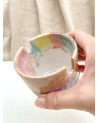 Ceramic paint brush cup and holder for painting