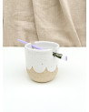 Ceramic paint brush cup and holder for painting