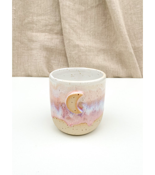 Mug écume lune lila artisanal en céramique fait main