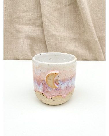 Handmade artisanal ceramic lila moon cup