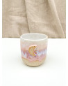 Handmade artisanal ceramic lila moon cup