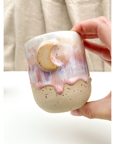 Handmade artisanal ceramic lila moon cup