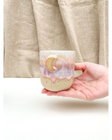 Mug écume lune lila artisanal en céramique fait main