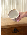 Handmade artisanal ceramic purple cup