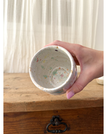 Handmade artisanal ceramic confetti cup