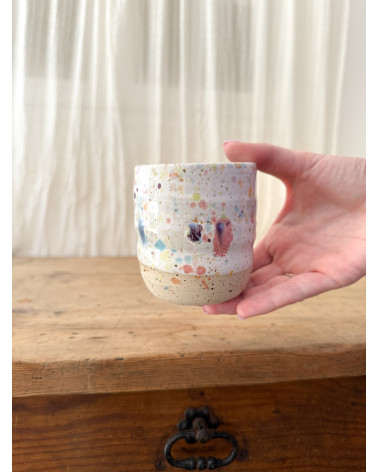 Handmade artisanal ceramic confetti cup
