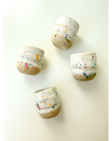 Handmade artisanal ceramic confetti cup
